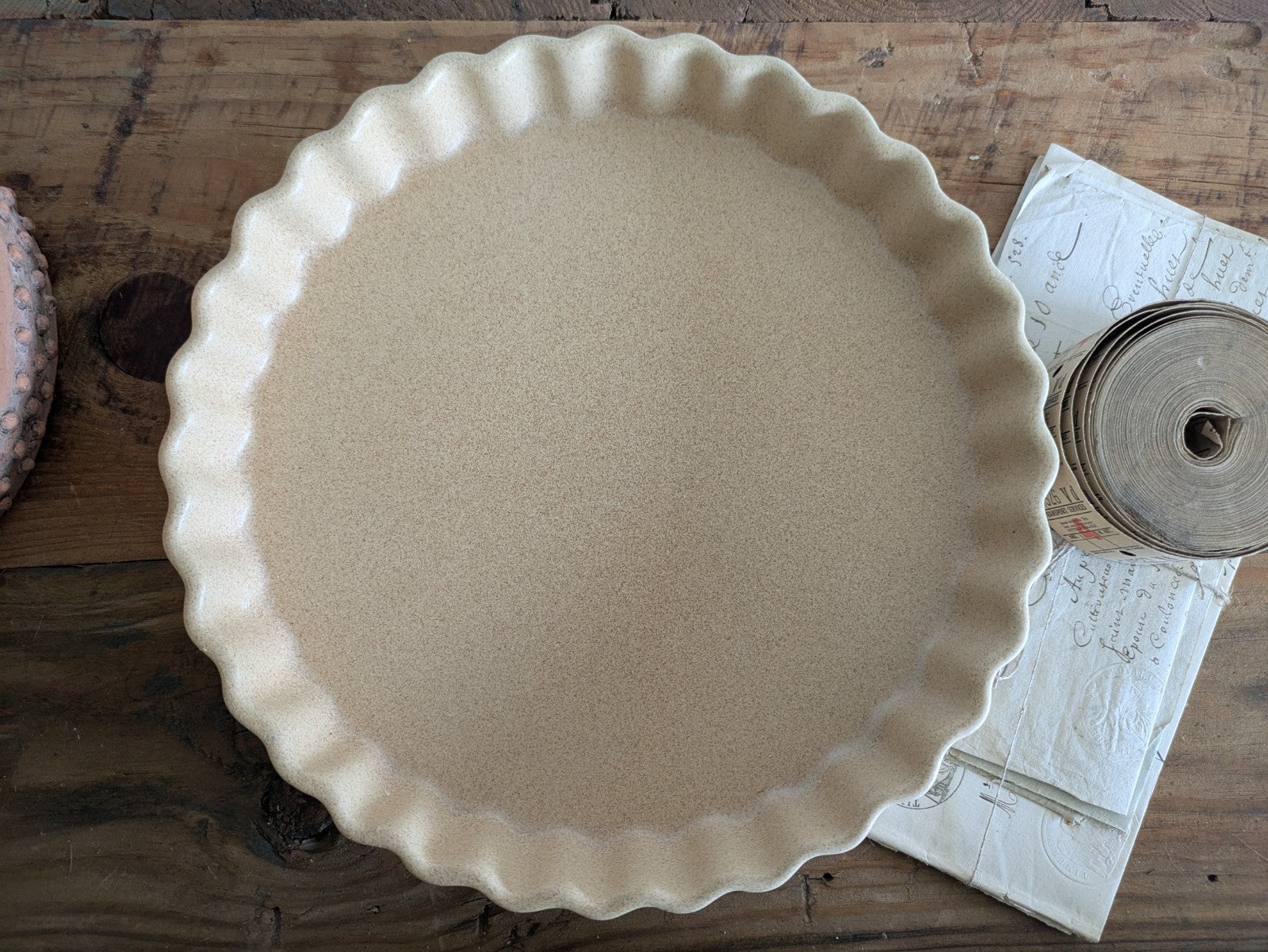 Emile Henry Flan Tart French Vintage Baking Dish Oven Serving Dish 24cm Round 