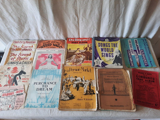 Vintage Lot Piano Sheet Music Manuscript Classic Paper Retro Mixed Rare Antique*