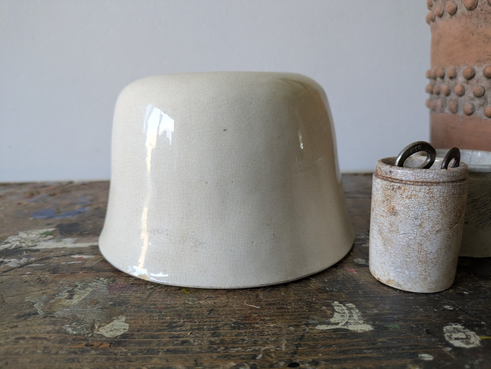 Vintage White Ceramic Jelly Mould Copeland Central Boss Fluted Ring Pudding Mold