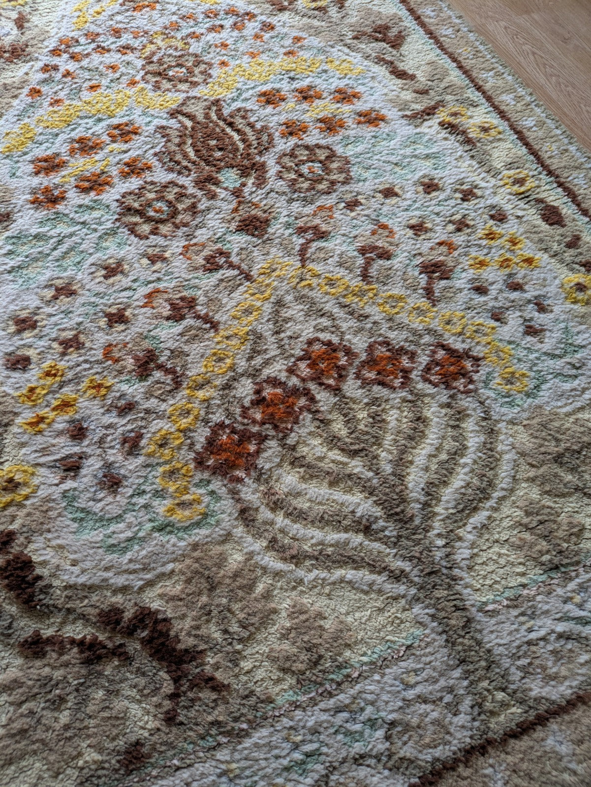 rug quality carpet fireside Tree Of Life vintage retro rectangular old rare Vgc