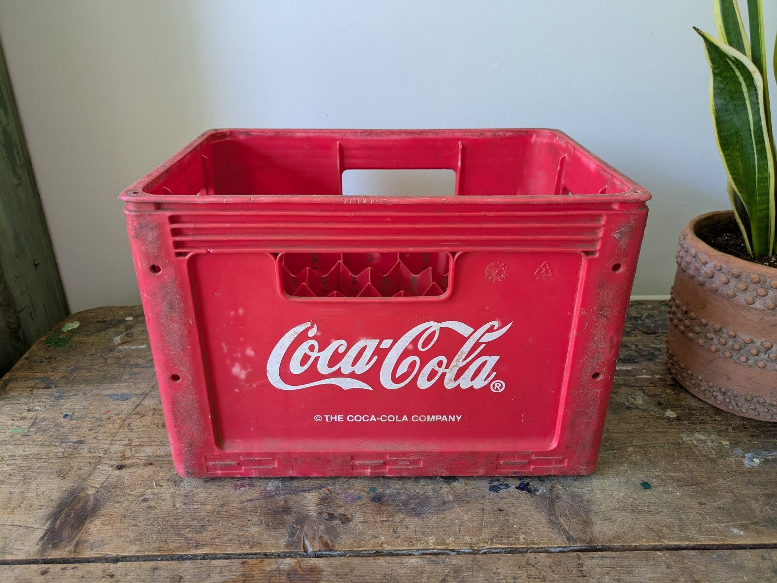 VINTAGE RED COCA - COLA CRATE 20 BOTTLE CRATE DRINKS CARRIER ADVERTISING BOX!!