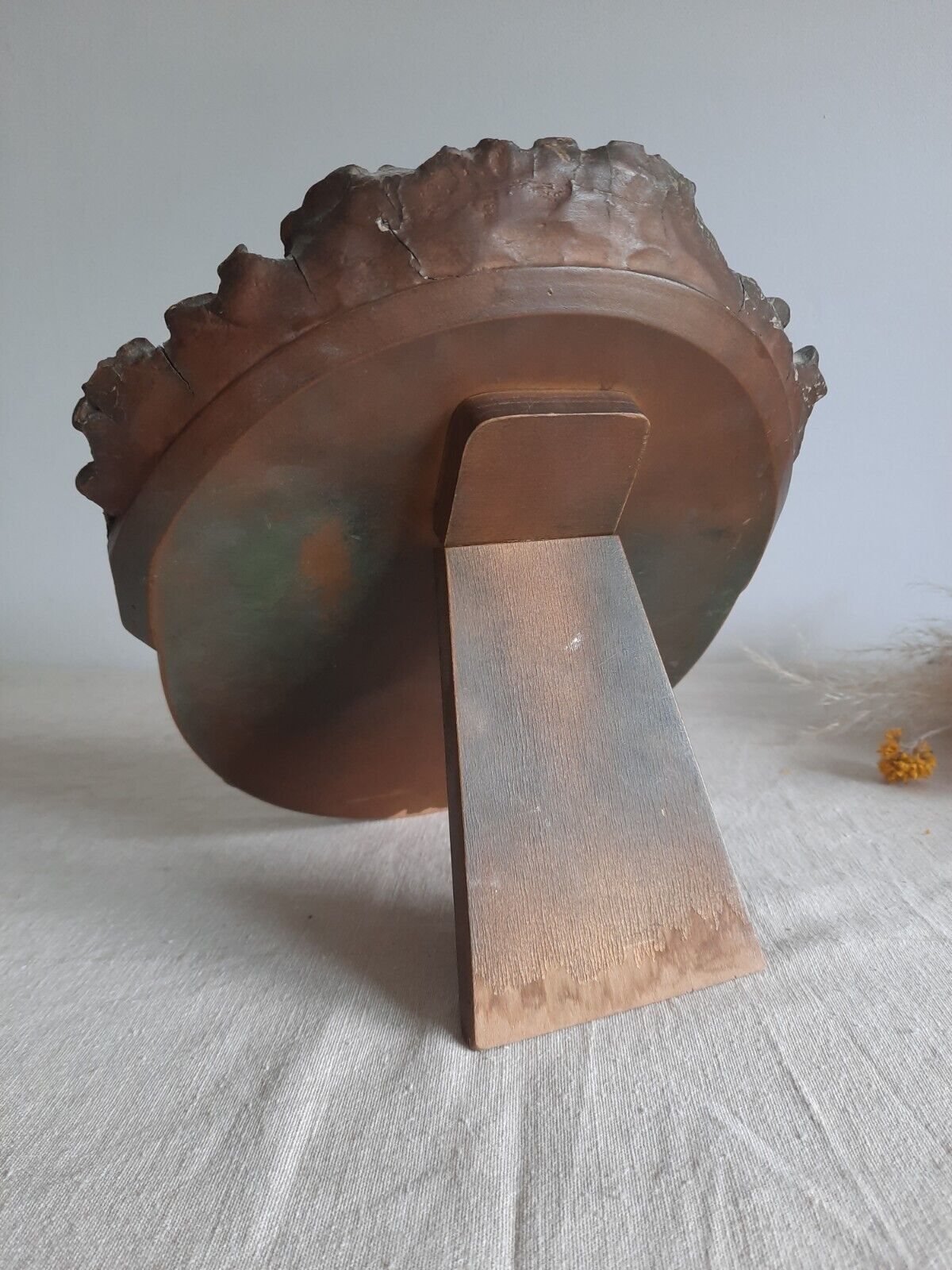 Vintage Barbola Mirror Circa 20s 1930s art deco floral antique Round bevel edge
