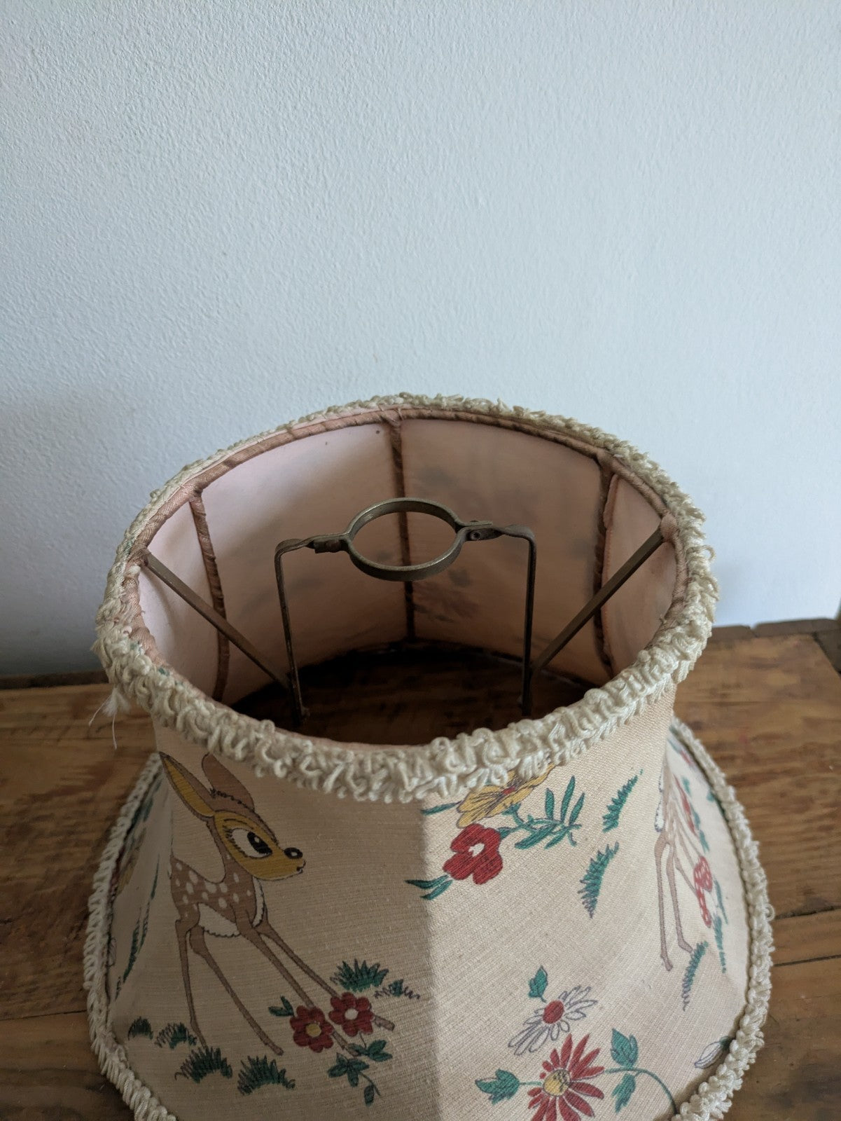 Vintage Deer Bambi Floral Lamp Shade Prop Light Mushroom Lampshade Childrens vgc