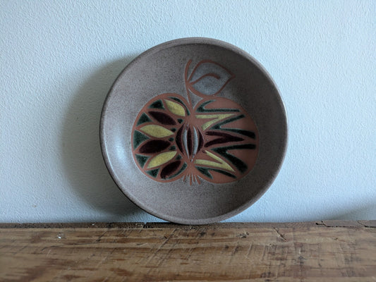 Rare Art Pottery Fruit Apple Dish Vintage 1950s 60s Picasso Style Mid Century