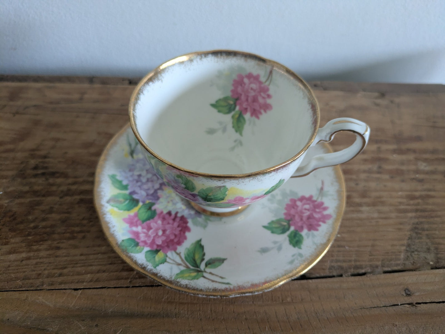 Vintage Royal Stafford England Tea Cup & Saucer Set Carousel Pattern Bone China