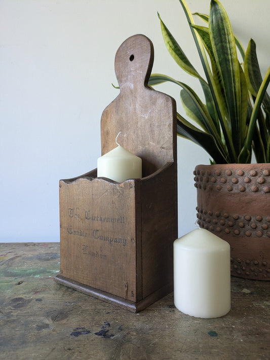 RUSTIC WOODEN COUNTRY HOUSE GOTHIC CHURCH STYLE CANDLE BOX WALL SCONCE VTG STYLE