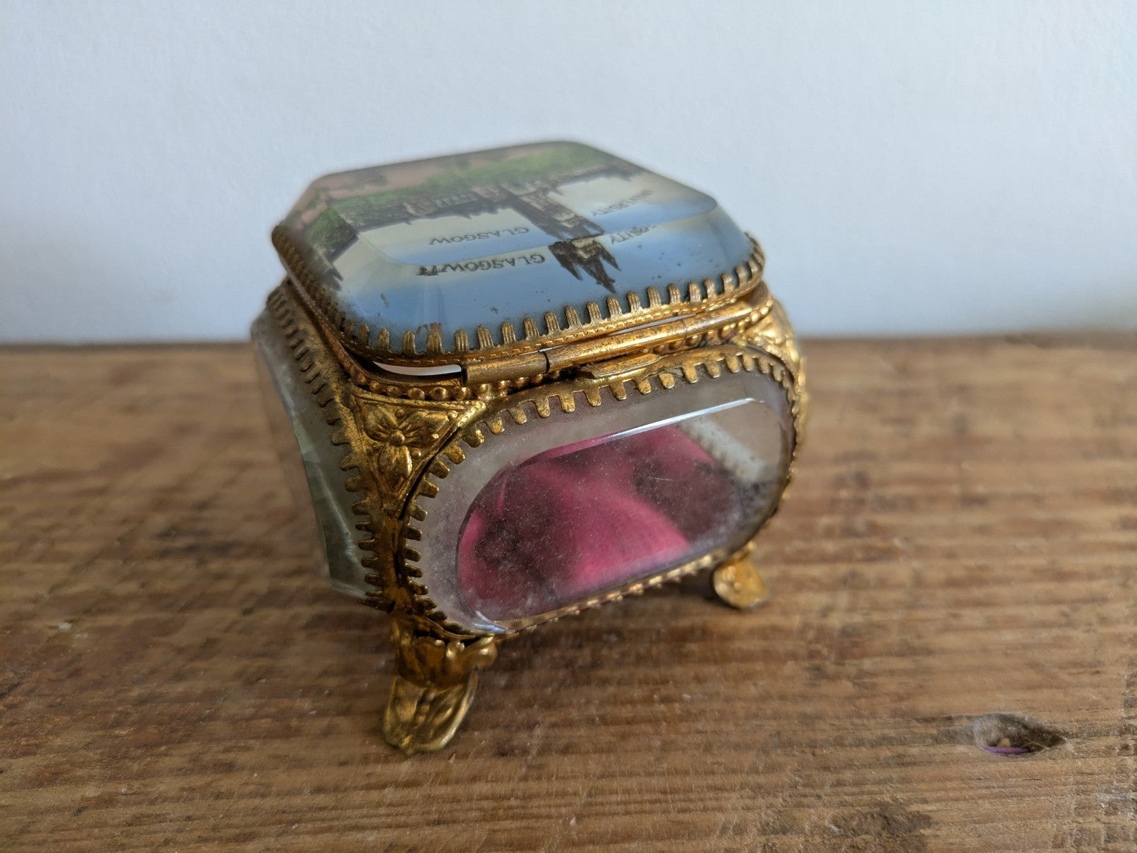 Antique French Ormolu Lidded Casket Trinket Box c1900 Souvenir University Glagow