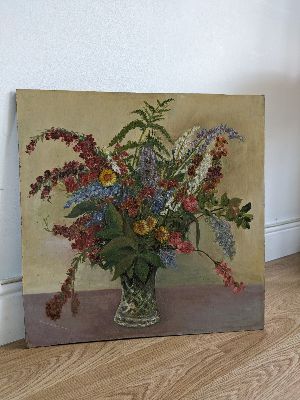 Vtg Painting Floral Vera Hammond Spring Flowers 1984 Bouquet Picture Still Life