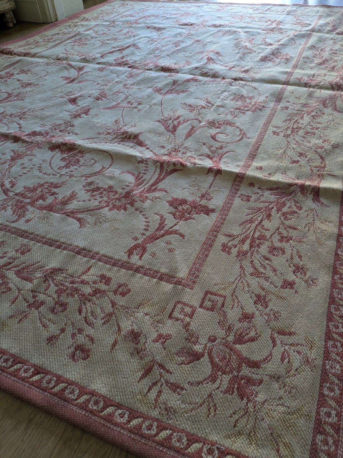 Laura Ashley Malmaison Rug Cream Red Vintage Traditional (234x165cm) Terracotta 