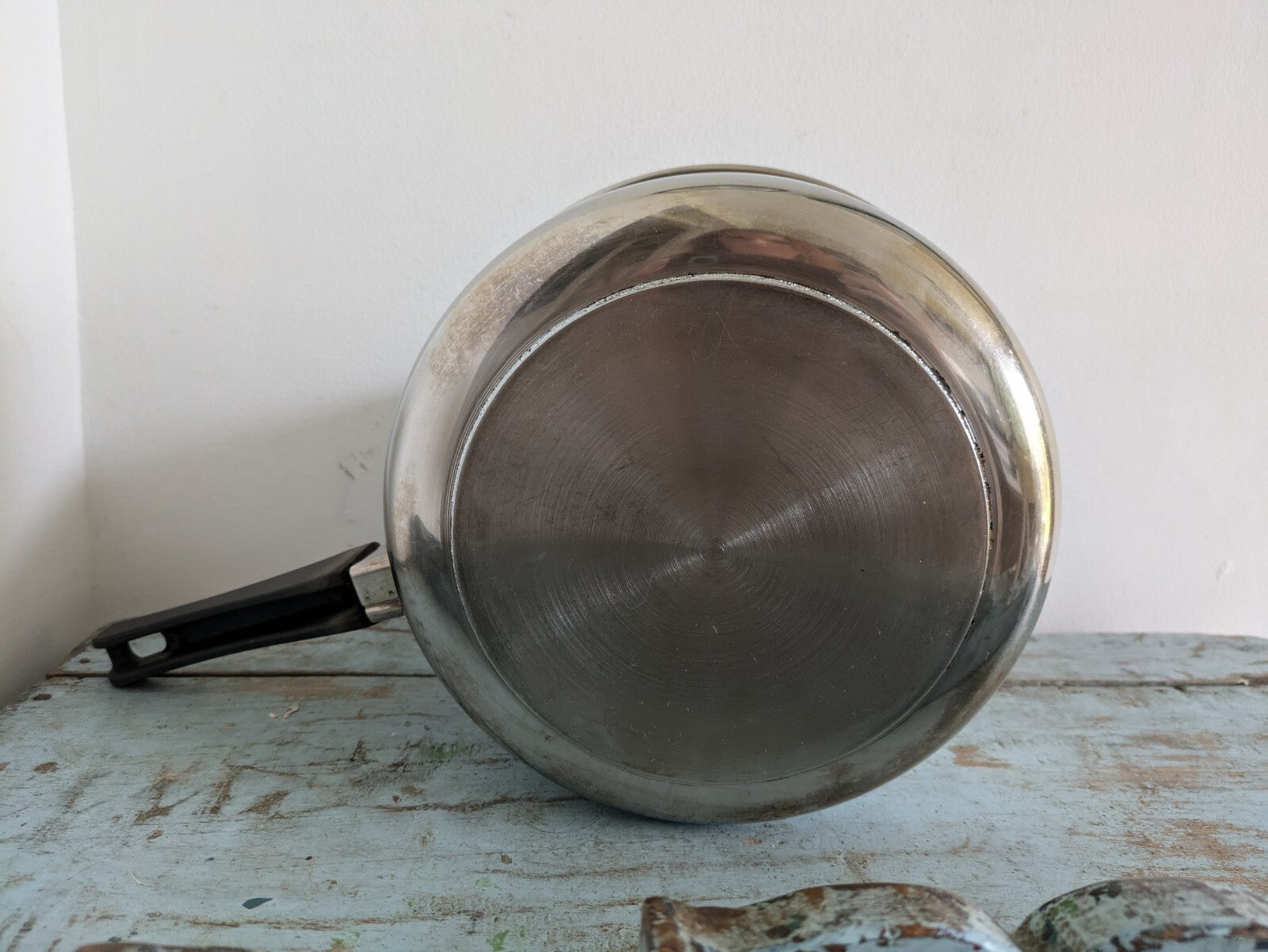 Vintage Retro Meyer Stainless Steel Cookware Stock Pot Saucepan w/lid Prop Old