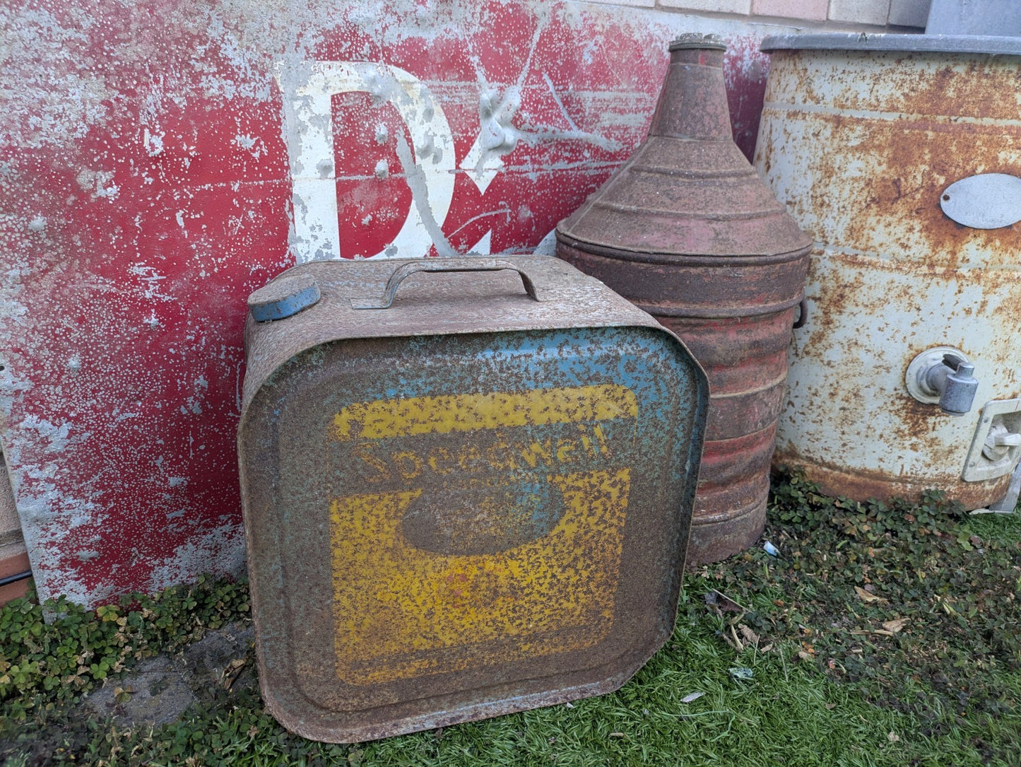 1930s Speedwell Motor Oil Can Drum Rare Antique Display Decor Garage Mancave USA