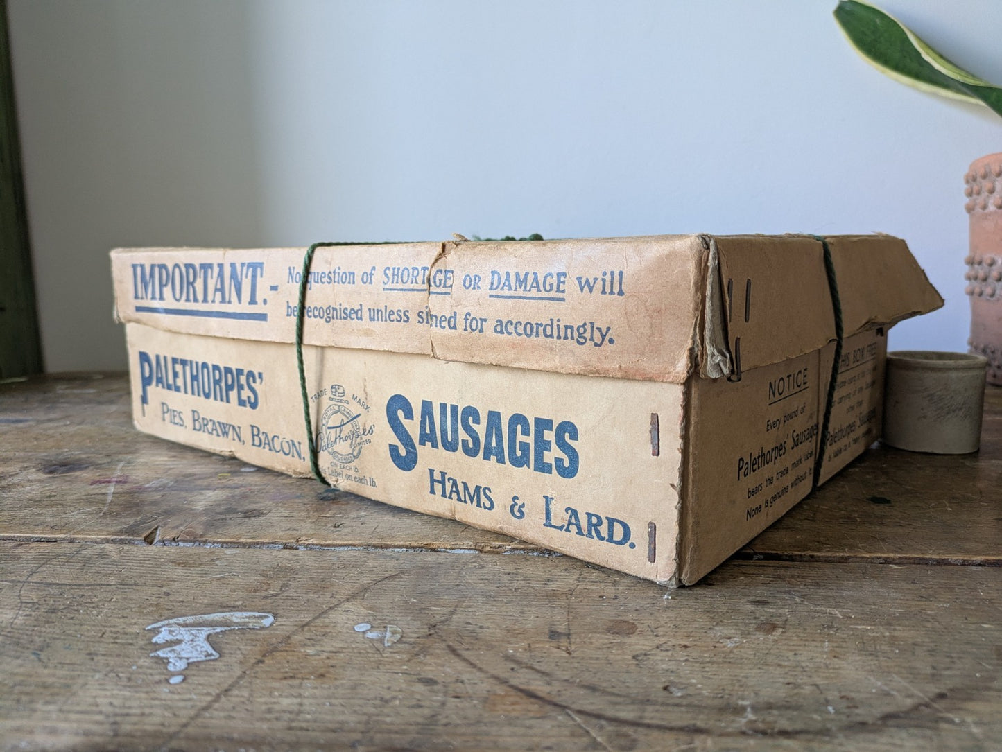 Vtg Palethorpes Sausages Box Butcher Packaging Food Advertising Kitchenalia Prop