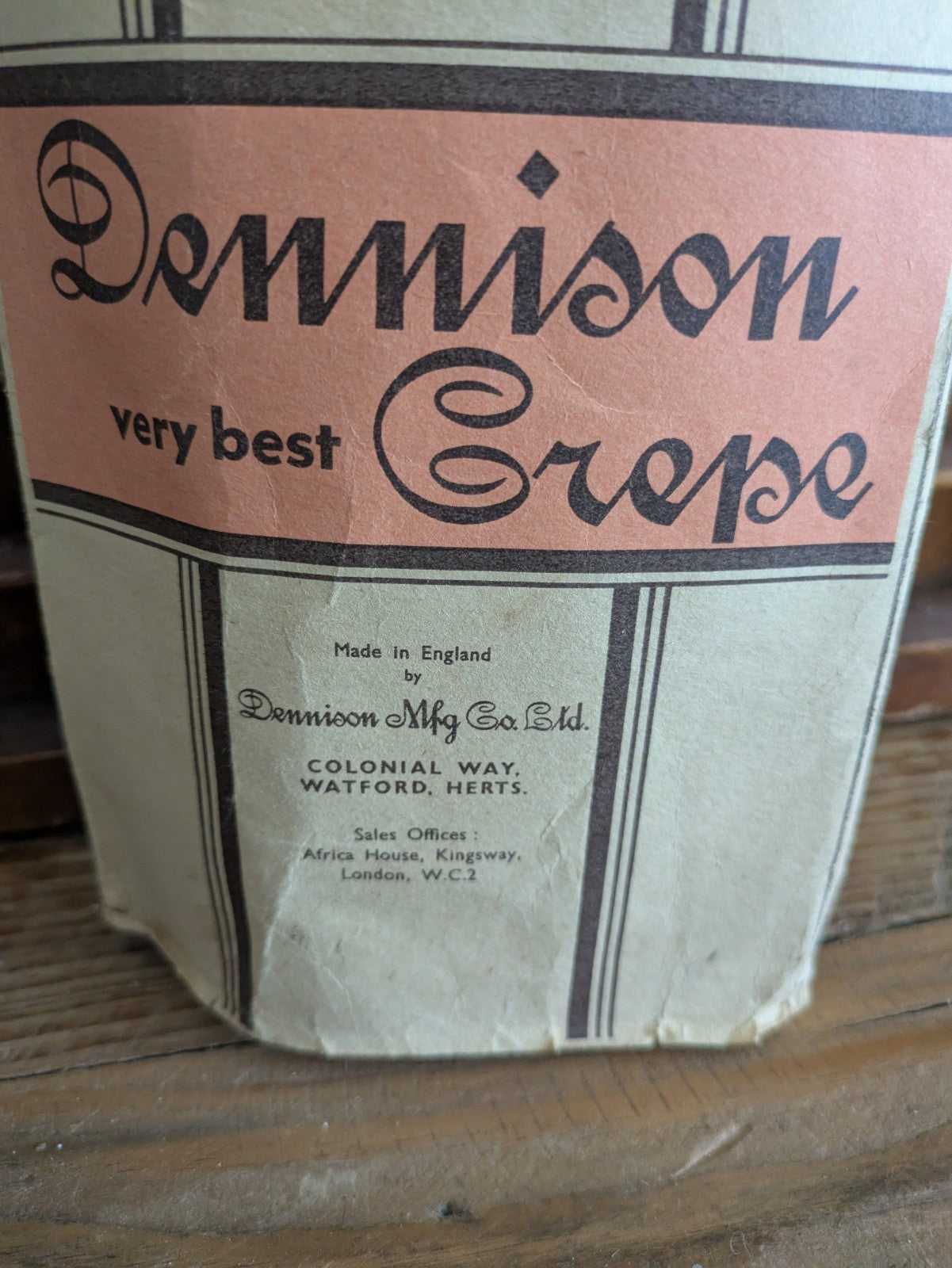 Old Dennison Red Blue Crepe Paper In Packaging Box Craft Christmas Vintage Vgc