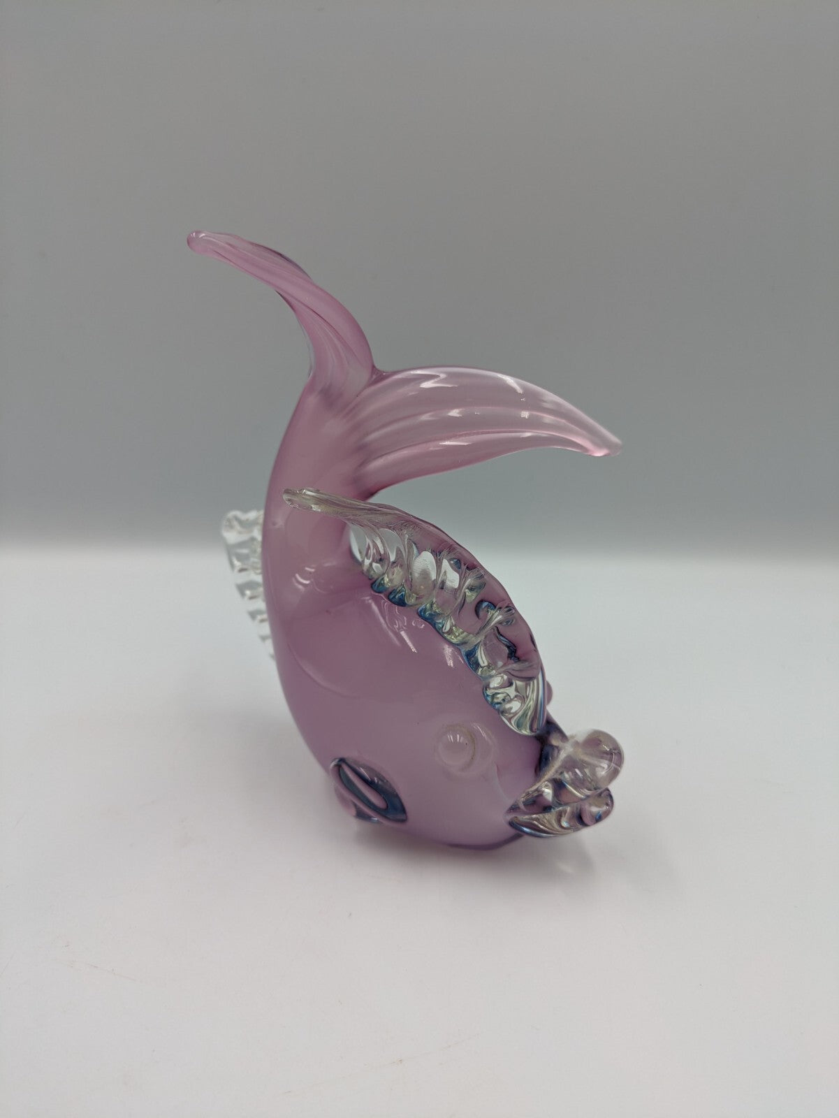 1950's Murano Archimede Seguso Pink Opaline Hand Blown Art Glass Fish Sculpture 