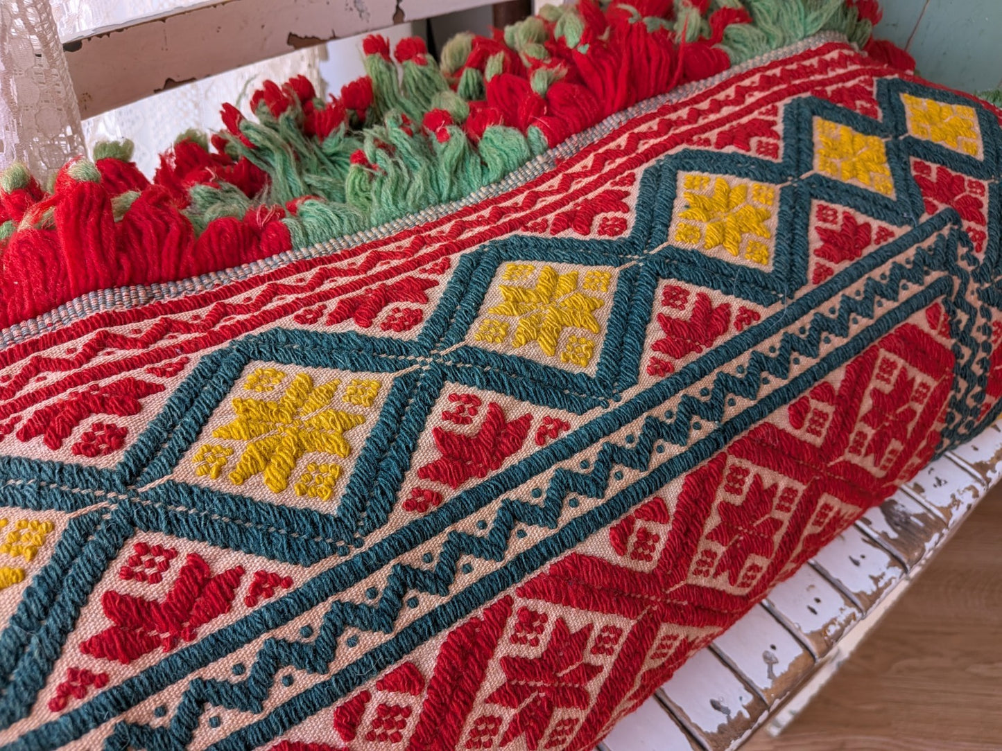 Sindhi Rald Bangladesh Blanket Handmade Woven Vintage Red Patterned Bengal Thick