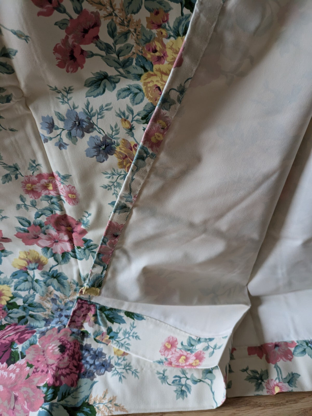 Pair Of Dreams 'n' Drapes Curtains New Each 90" W x 72" D Cabbage Rose Floral