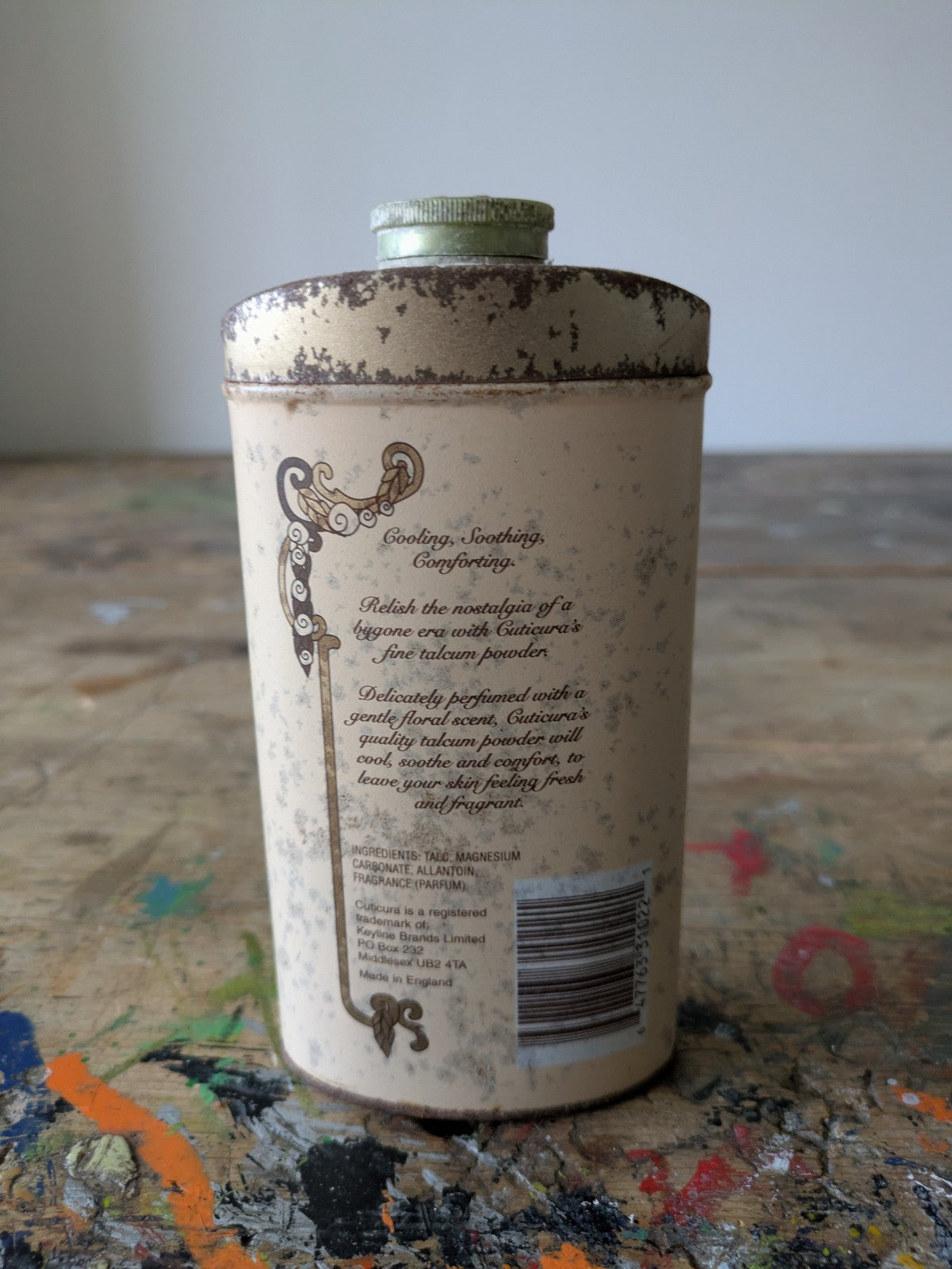 Vintage Cuticura Talcum Powder Tin & Contents Collectable Advertising 150g Prop