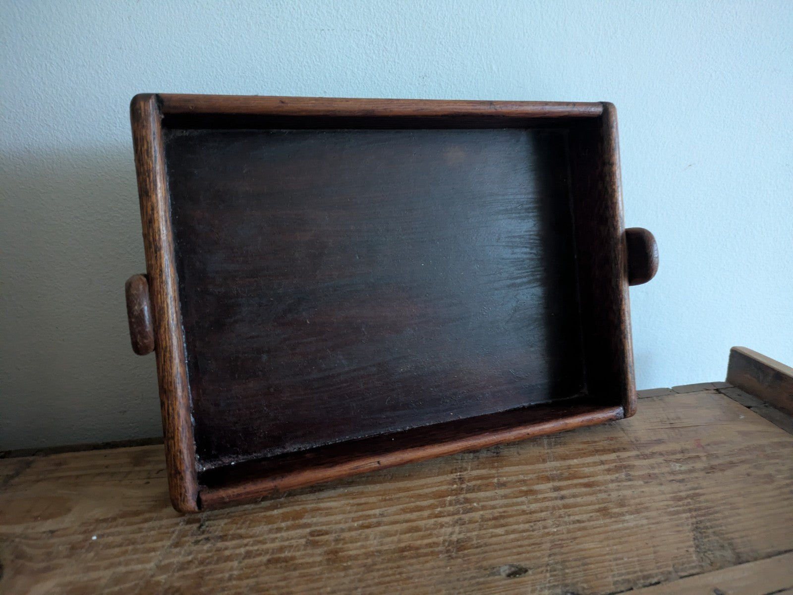 Antique Vintage Wood Tray Crate Box Craft Rare Original Old Trinket Desk Sewing 