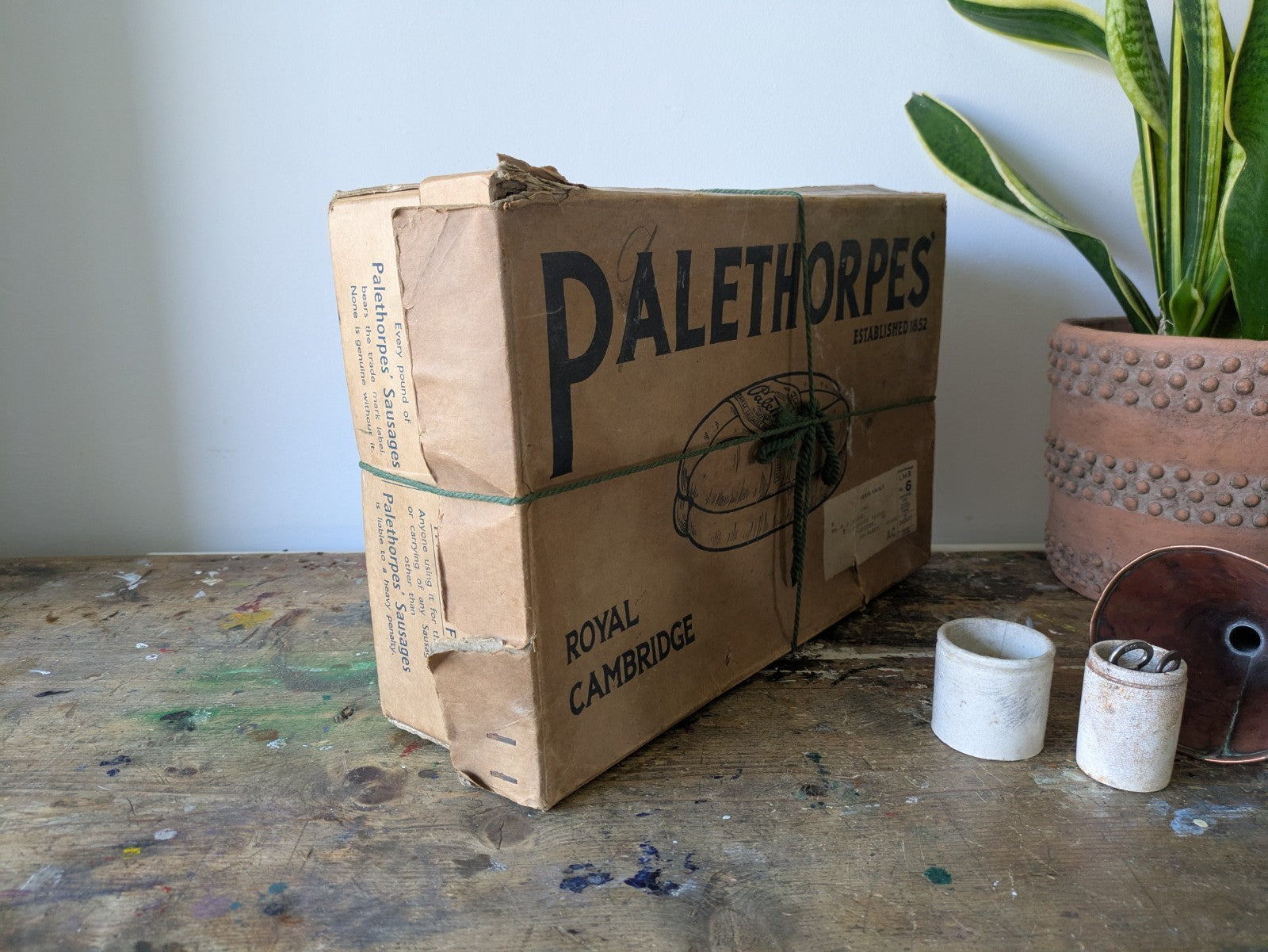 Vtg Palethorpes Sausages Box Butcher Packaging Food Advertising Kitchenalia Prop