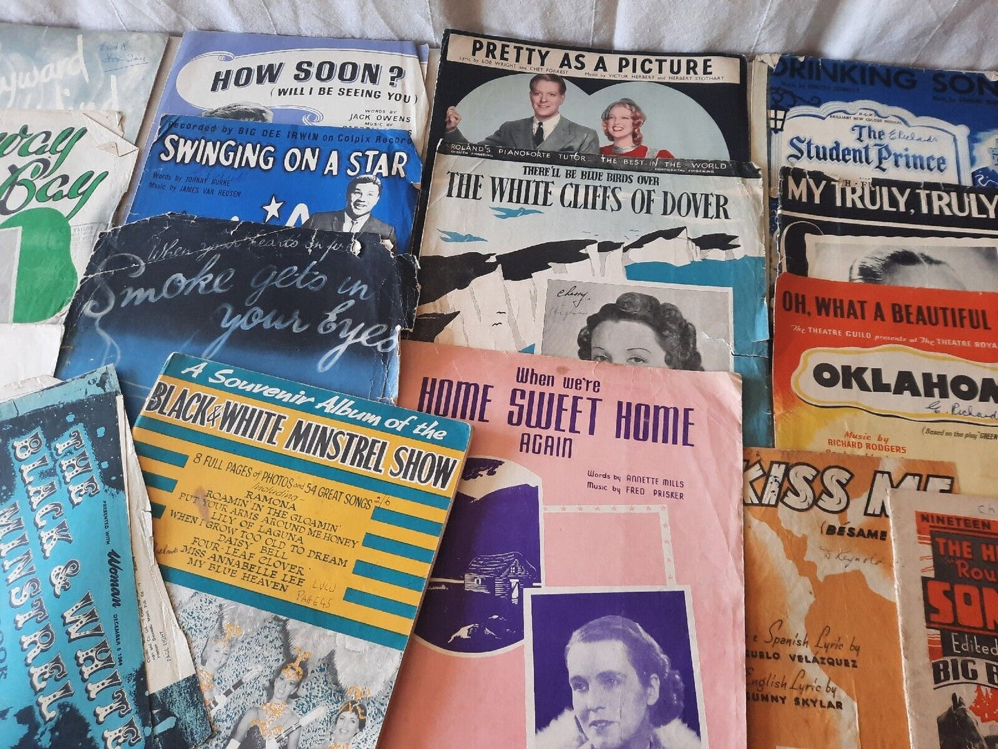 Vintage Lot Piano Sheet Music Manuscript Classic Paper Retro Mixed Rare Antique,