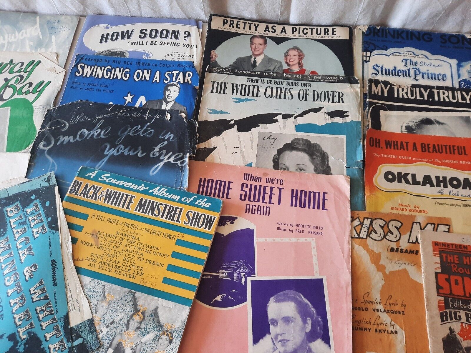 Vintage Lot Piano Sheet Music Manuscript Classic Paper Retro Mixed Rare Antique,