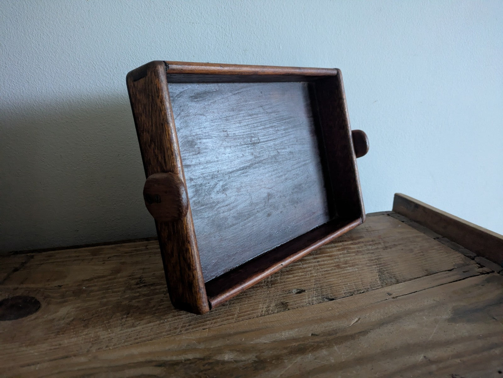 Antique Vintage Wood Tray Crate Box Craft Rare Original Old Trinket Desk Sewing 