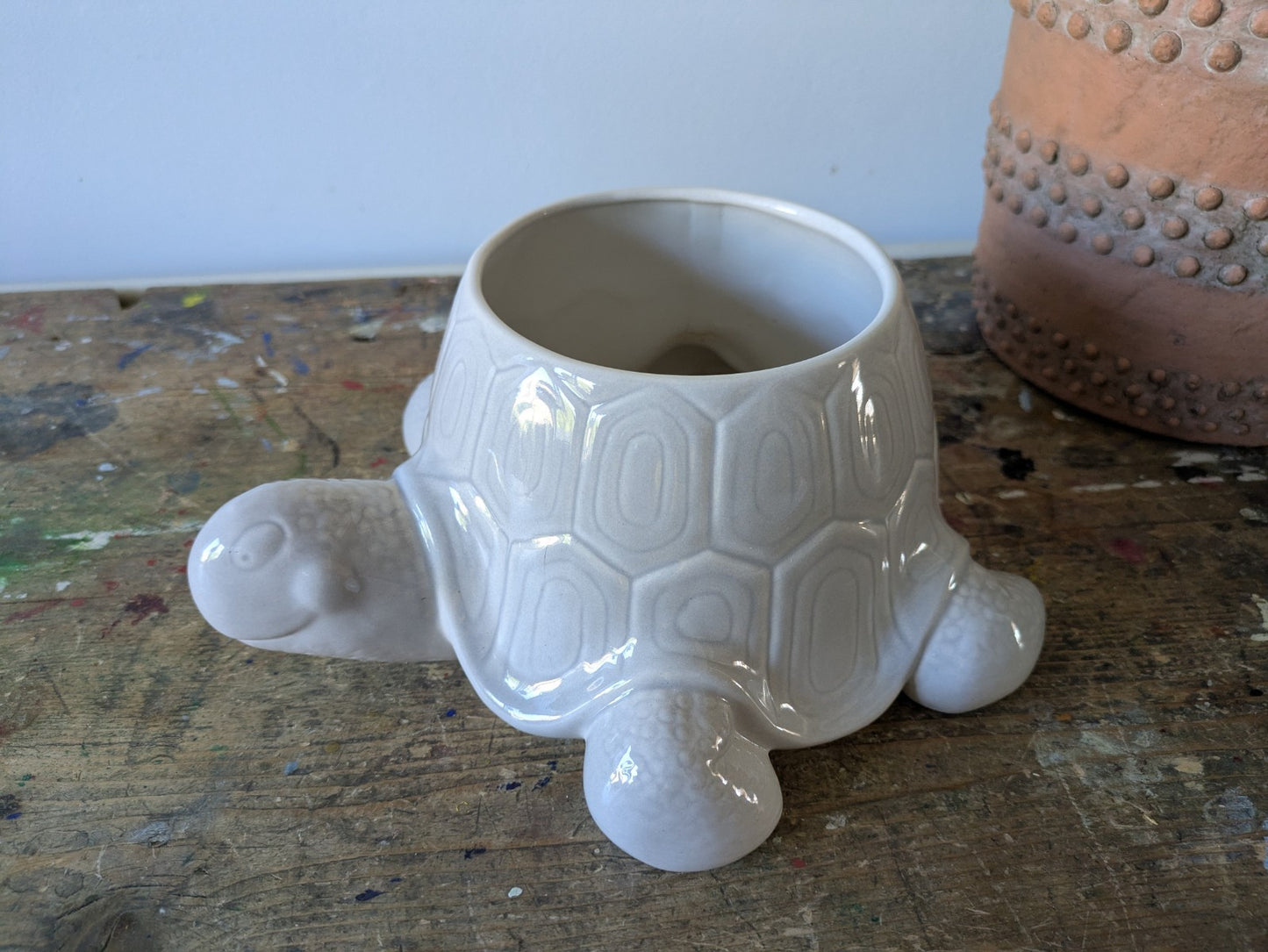 VINTAGE TORTOISE ST MICHAEL MARKS & SPENCER FUN PLANTER PLANT POT MADE ITALY VGC