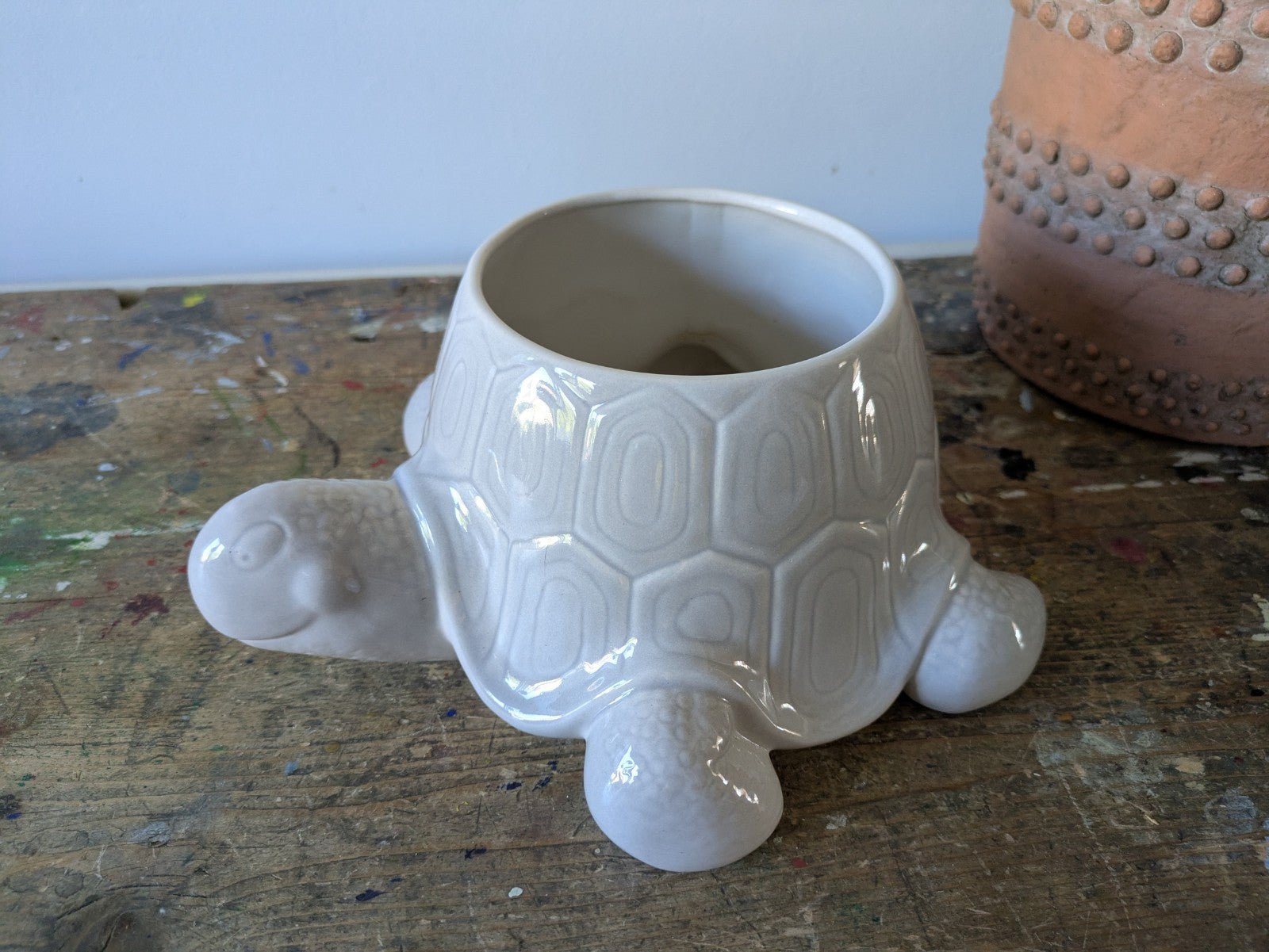 VINTAGE TORTOISE ST MICHAEL MARKS & SPENCER FUN PLANTER PLANT POT MADE ITALY VGC