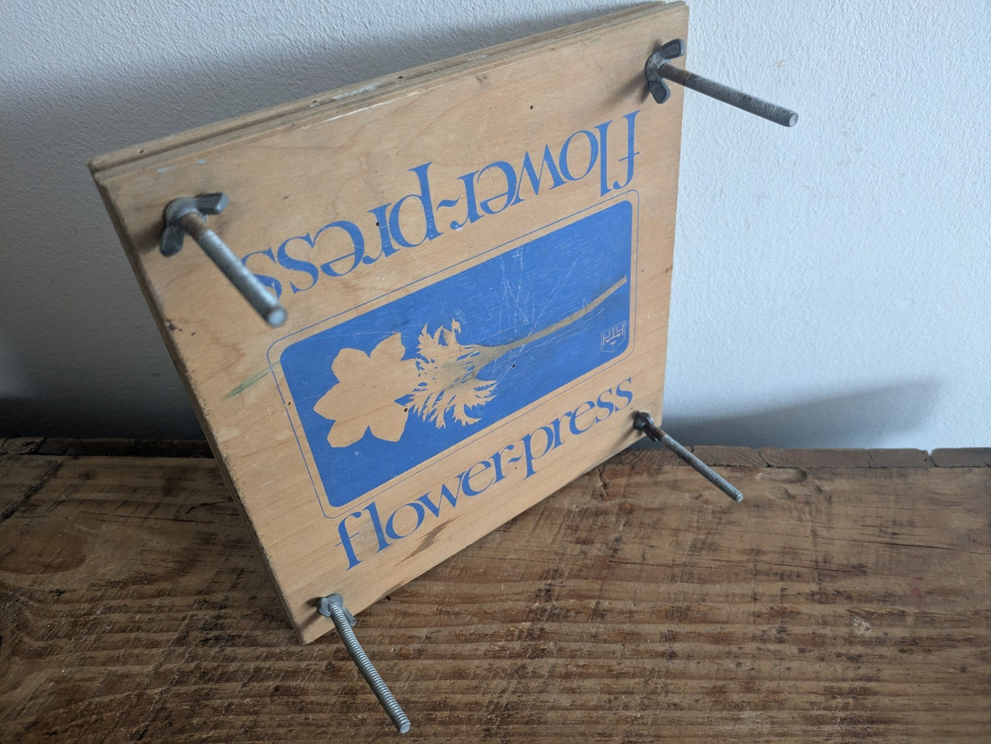 Vintage Wooden Rare Habitat Large Flower Press Made In England 1970s 18.7cm Sq 