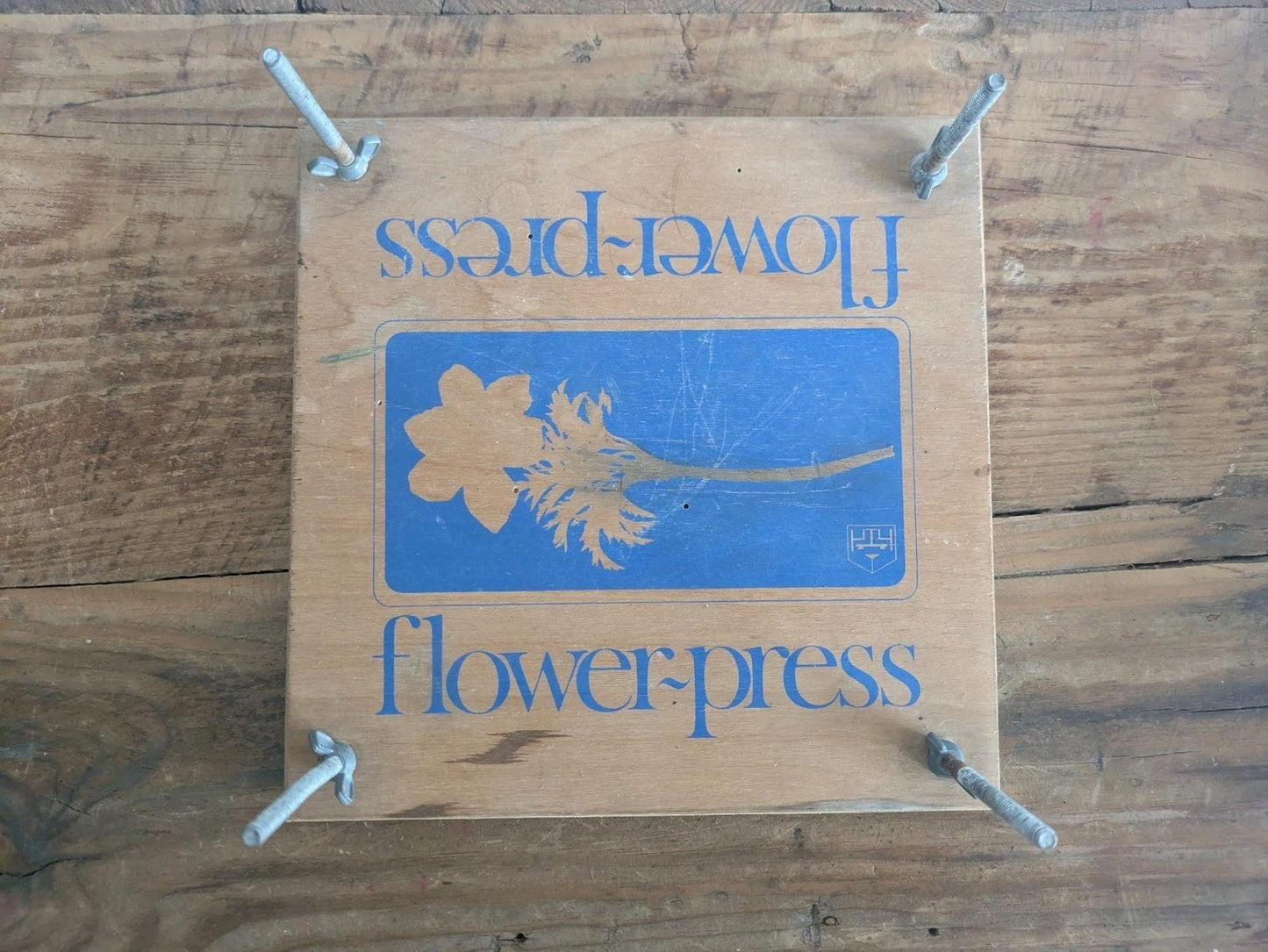 Vintage Wooden Rare Habitat Large Flower Press Made In England 1970s 18.7cm Sq 