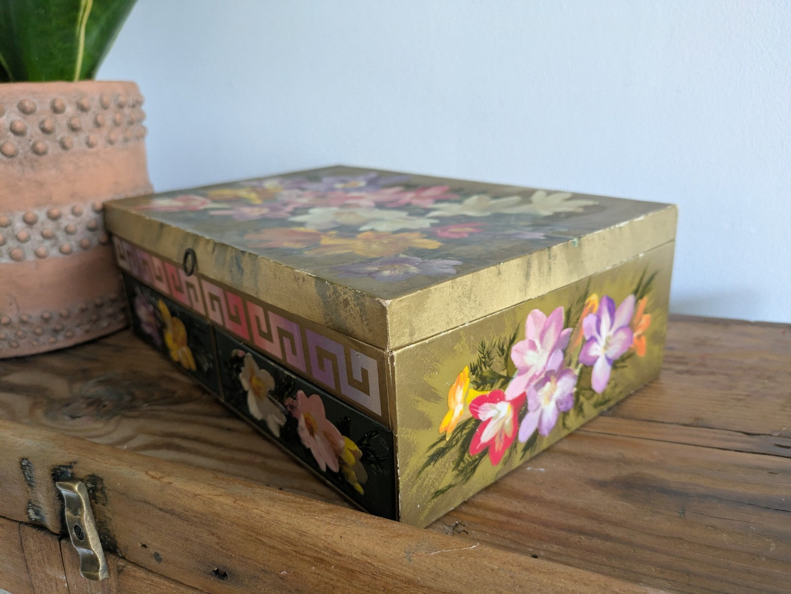 Vintage Chocolate Box Drawers To Store Jewelery Sewing Buttons Craft Cardboard.