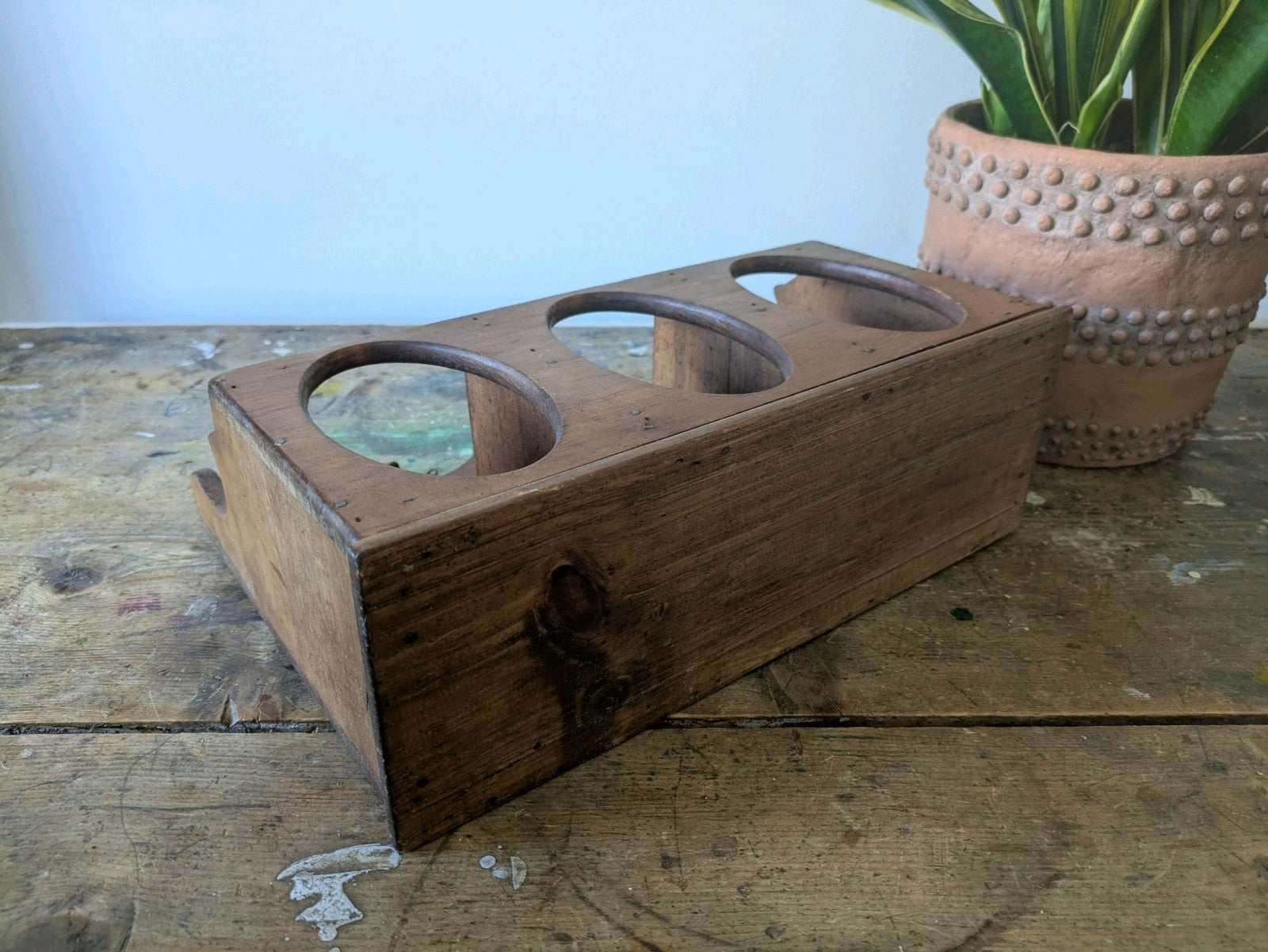 RUSTIC SECTIONAL WOODEN GOTHIC CHURCH STYLE CANDLE BOX WALL SCONCE DISPLAY DECOR