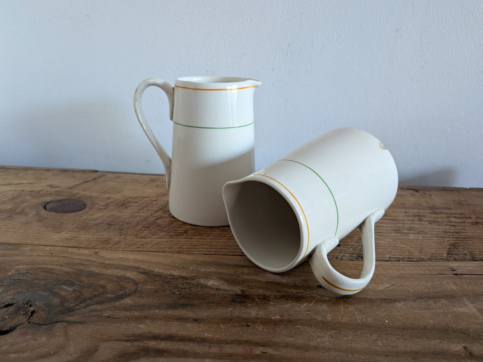 Vintage Pair J & G Meakin SOL Jug England Half Pint Small Kitchen Creamer Milk
