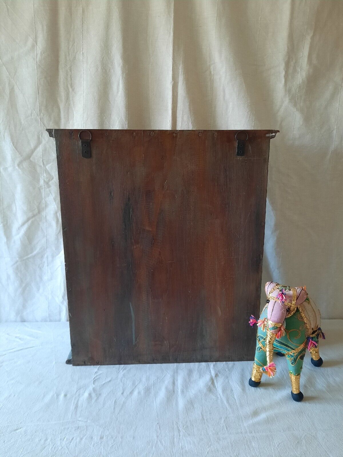 Indonesian Reclaimed Upcycled Wooden Shelving Cupboard Glazed Wall Cabinet Blue
