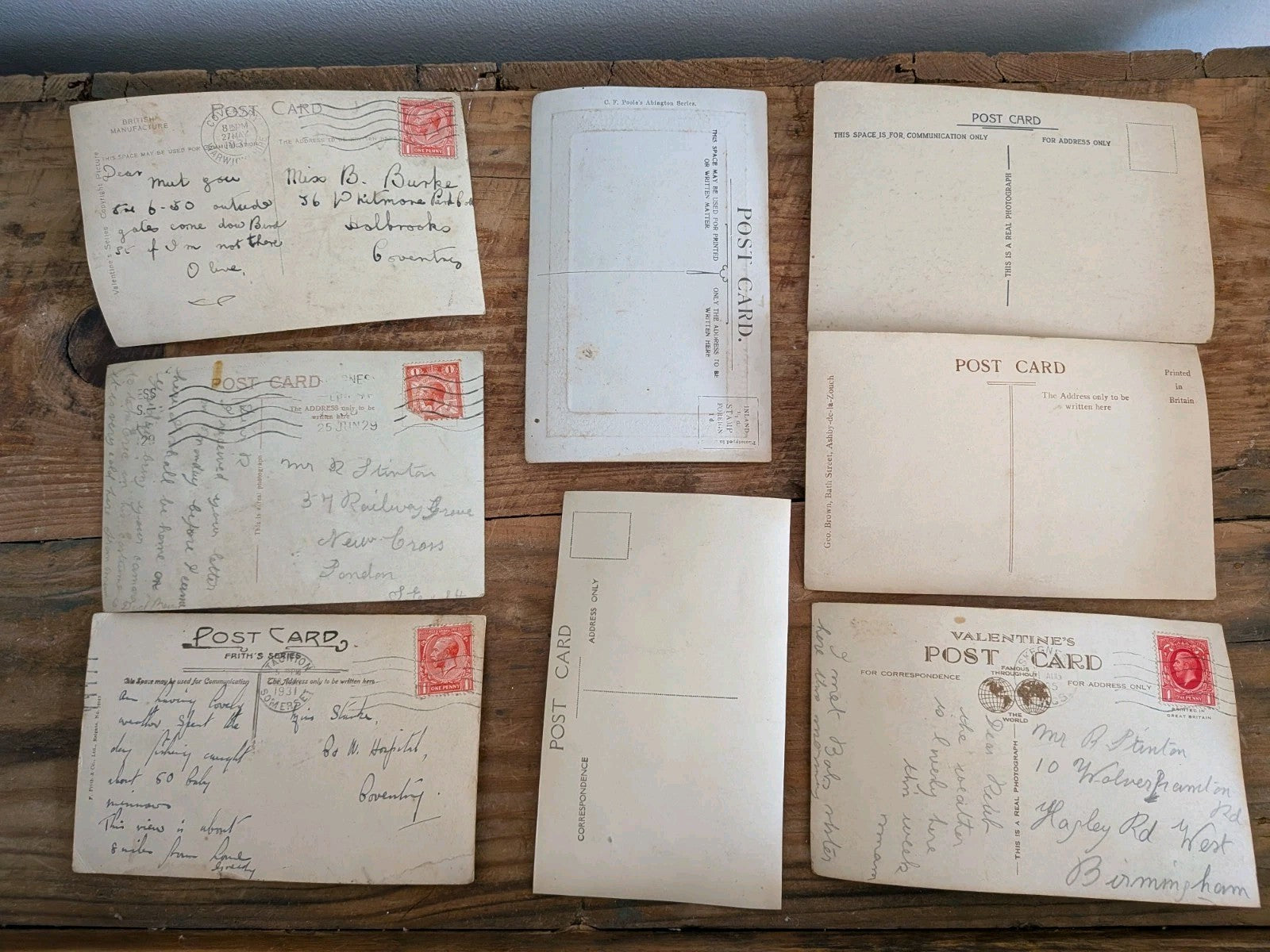 8x 1930s Vtg Vintage Postcards Stamps  Bo Peep Skegness Holiday Tourist Ephemera