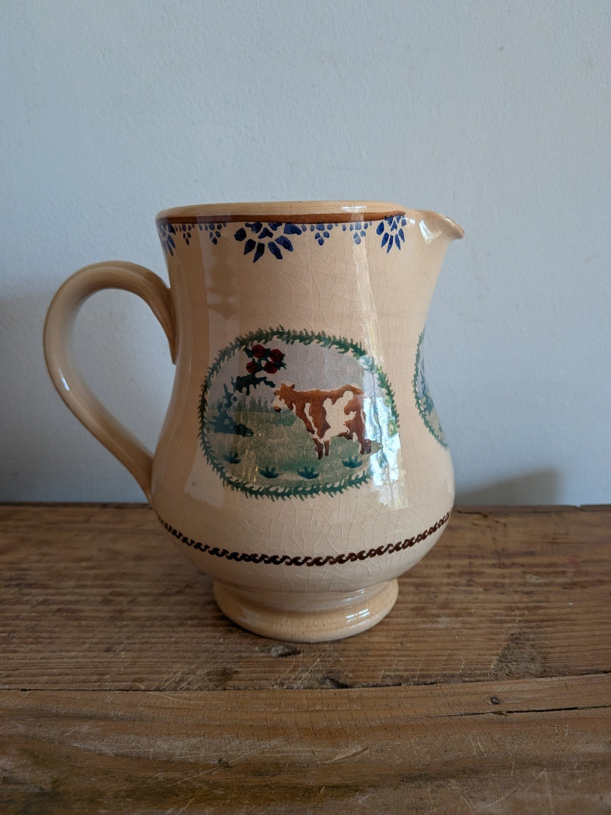 Nicholas Mosse Pottery Medium Pitcher Cow Made in Ireland RARE Vtg Farmhouse Vgc