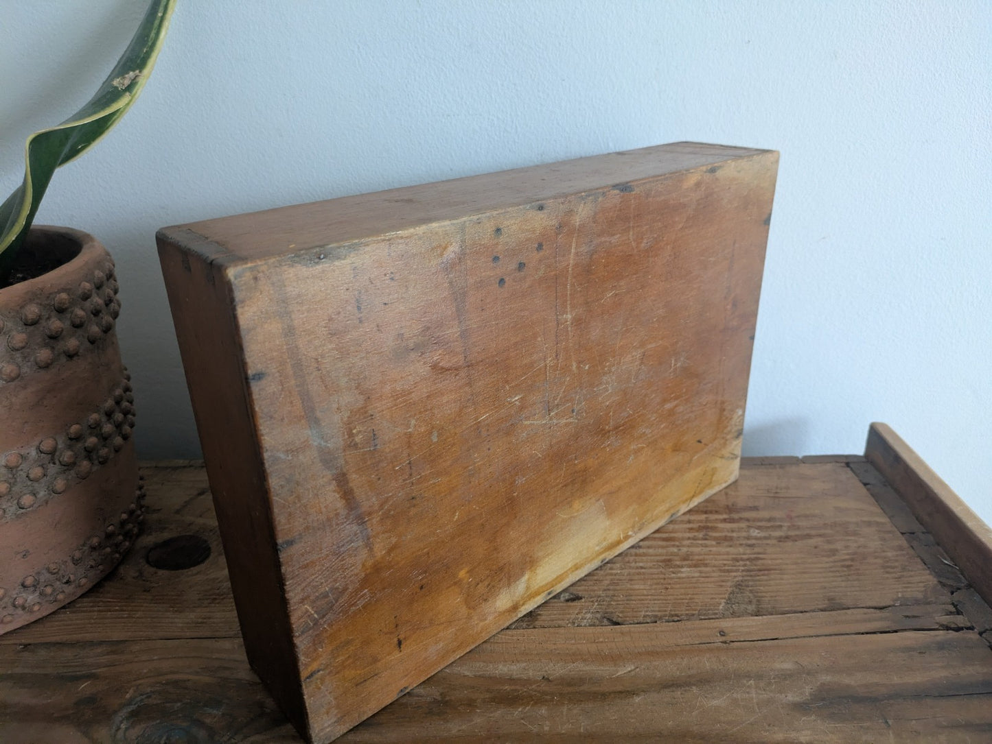 Vintage Antique Wooden Cutlery Tray / Knife Box Kitchen Trug Sectional Prop Old