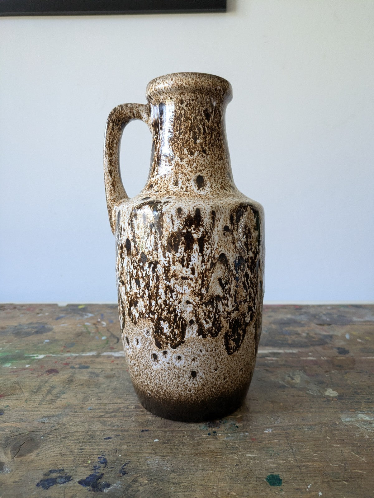 Vintage Mid Century Scheurich Vase  Fat Lava  404-26  German Pottery Vgc Handle