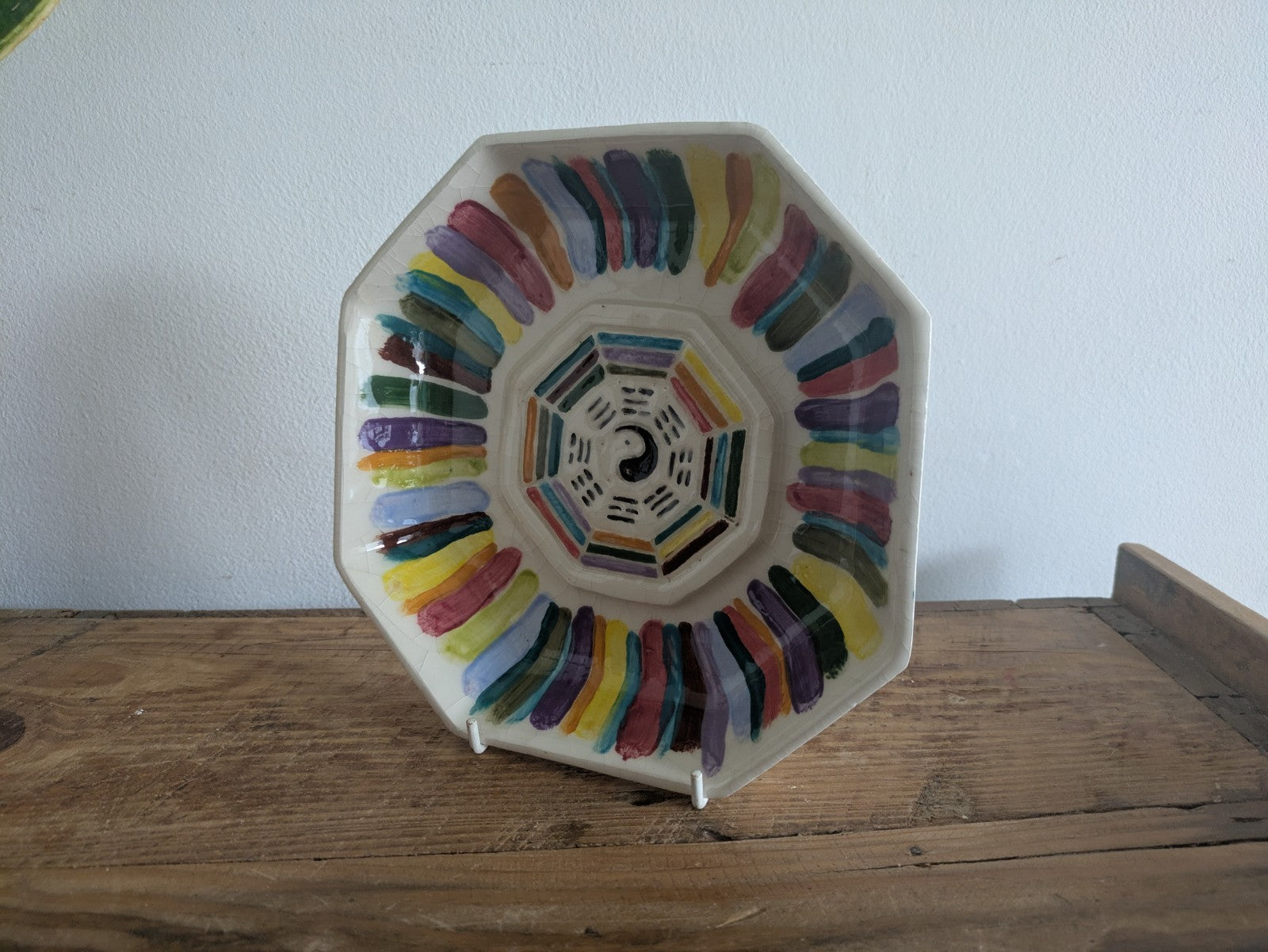 Yin Yang Octagon Dish Bowl Pantone Colour Wheel Palette Artist Ceramic Feng Shui