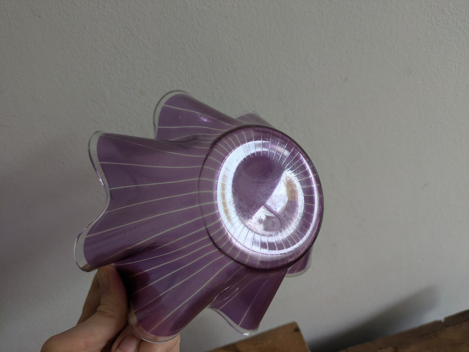 Chance Brothers Purple Glass 'Cordon' Retro Handkerchief Vase Vgc Prop Amethyst 