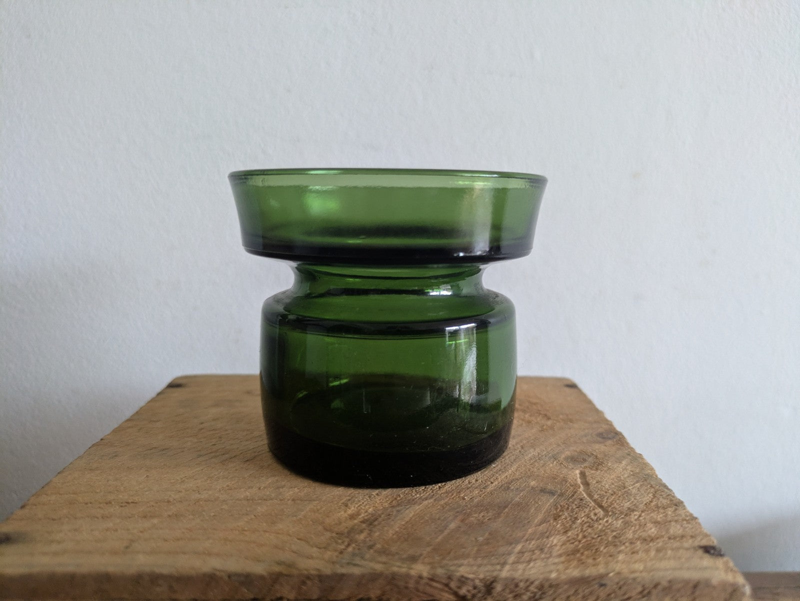 JENS QUISTGAARD Dansk Designs Green Glass Candle Holder 6.4cm High Vintage Retro
