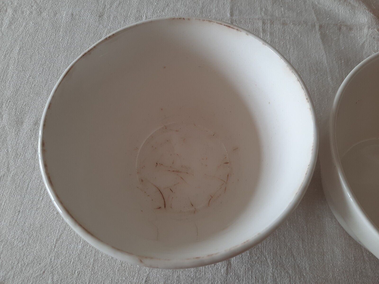 2x VINTAGE Mason Cash Pudding bowl White Retro Stoneware crazed crackle antique!