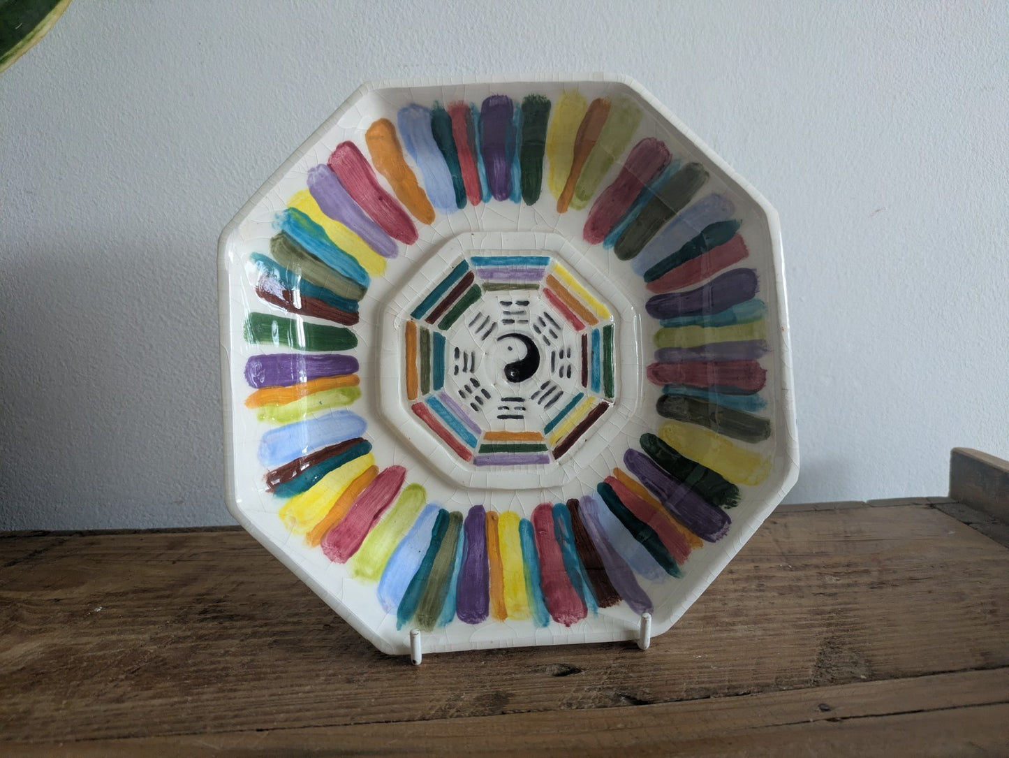 Yin Yang Octagon Dish Bowl Pantone Colour Wheel Palette Artist Ceramic Feng Shui