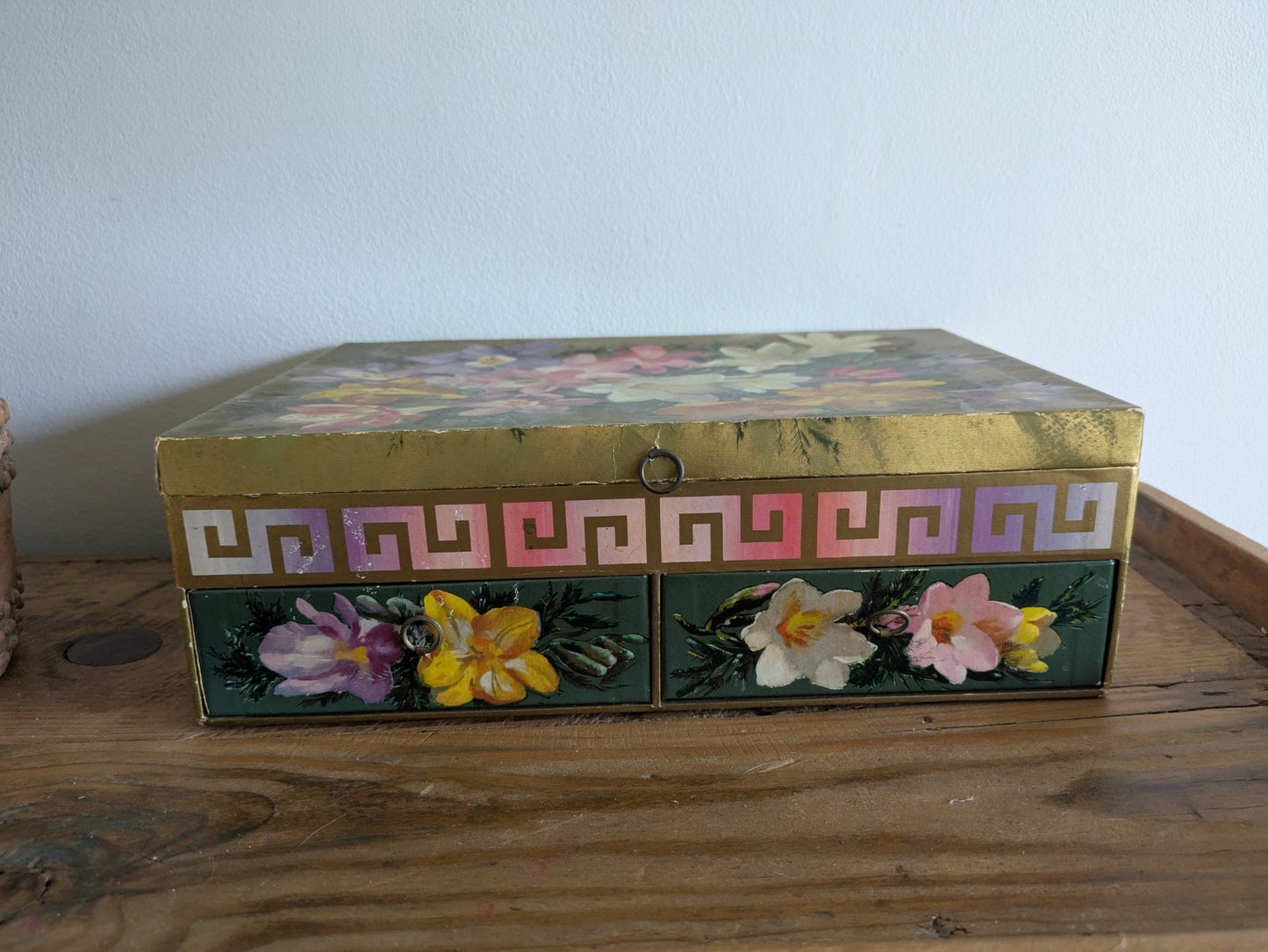 Vintage Chocolate Box Drawers To Store Jewelery Sewing Buttons Craft Cardboard.