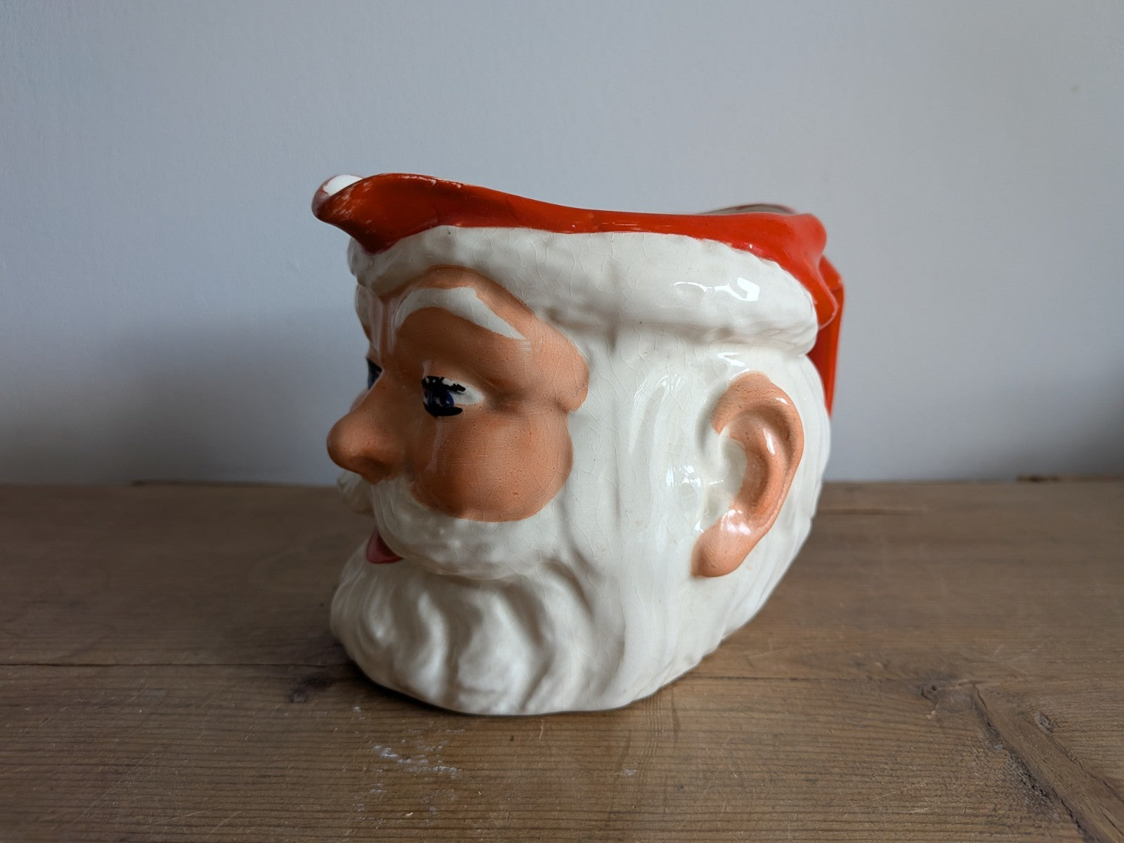 Vintage c.1950s Birds Custard Jug Father Christmas Jug Pitcher Serving Retro Old