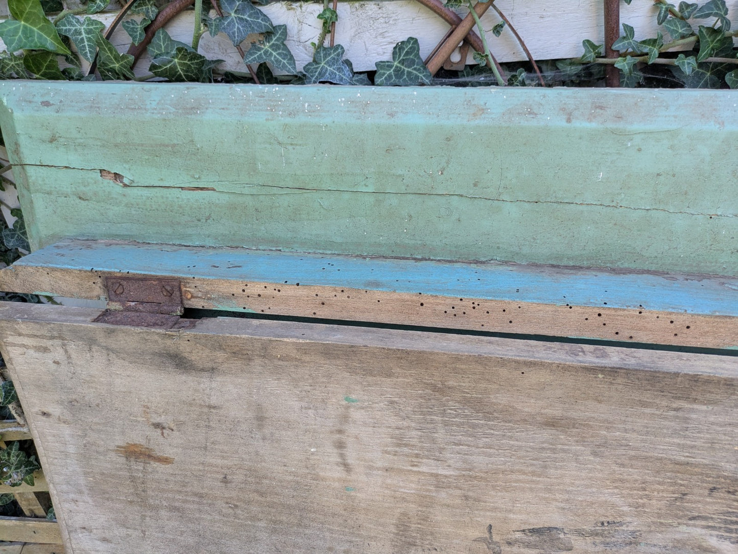 Vintage Antique Folding Table Pine Rustic Drop Down Wall Mounted Primitive Old 