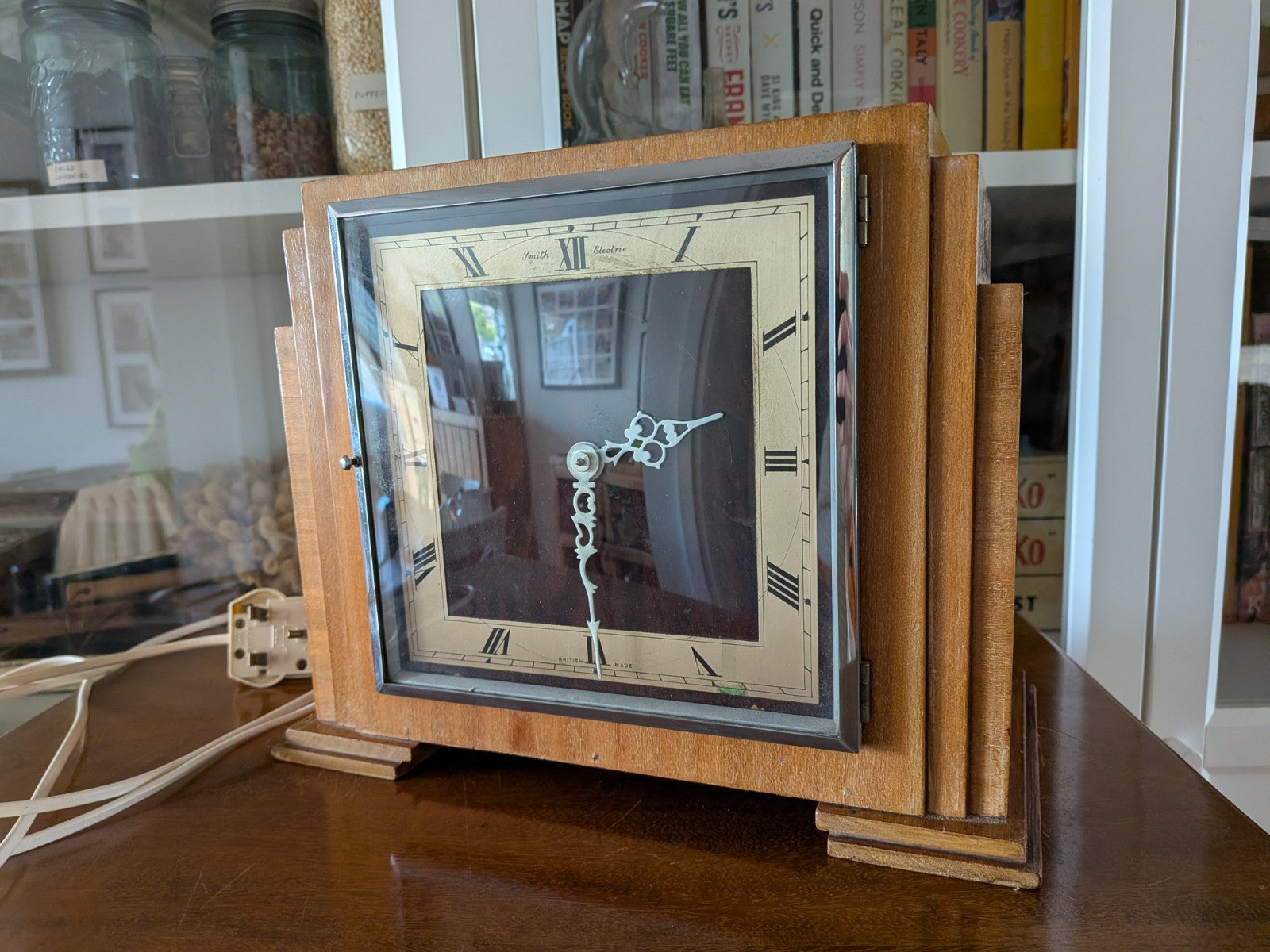 SMITH Electric Clock Mantle Vintage Antique 1920- 1930’S Art Deco Working Chimes