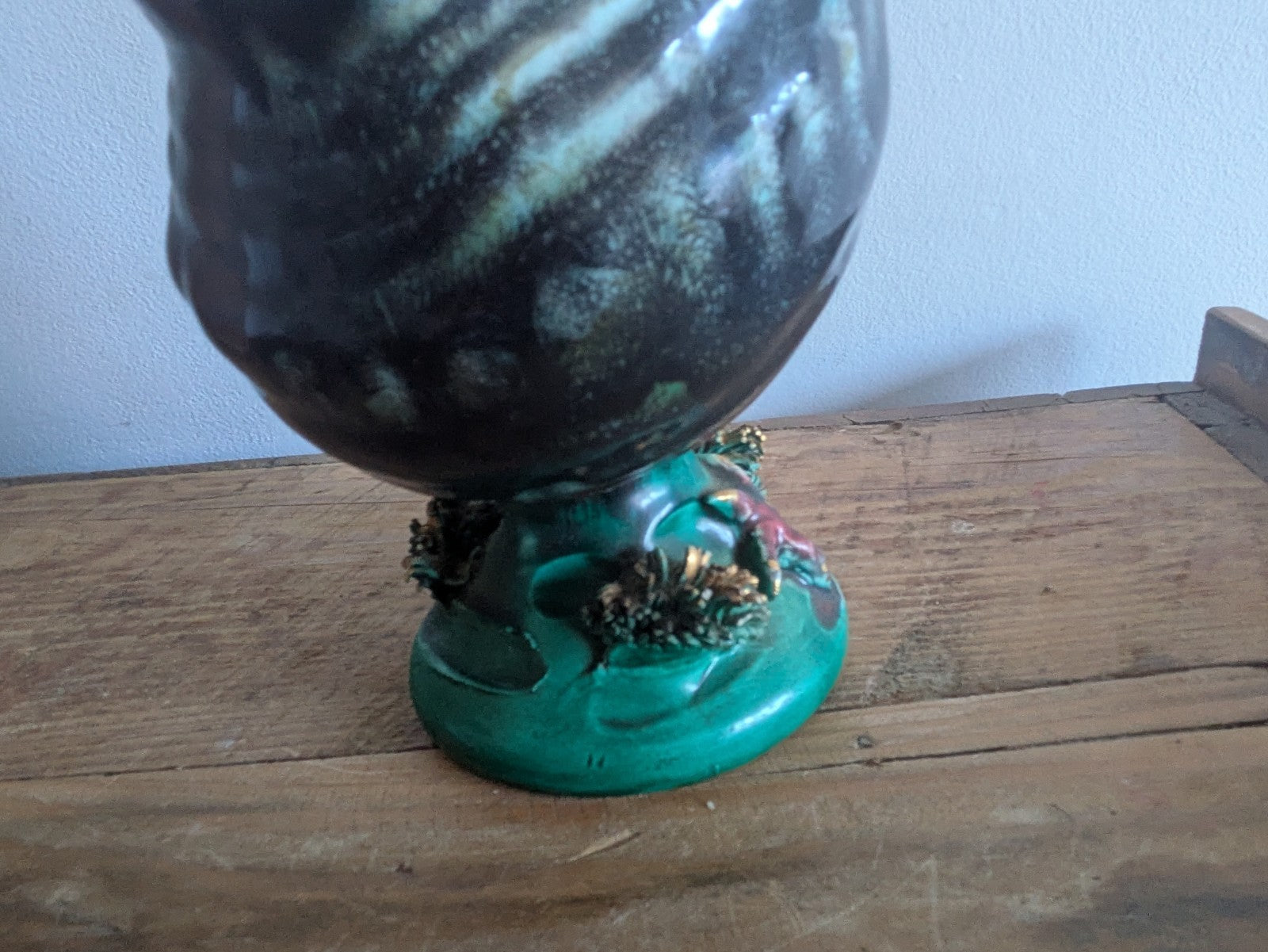 Superb Table Lamp Vallauris Ceramic Under The Sea Conch Shell French Coral VTG