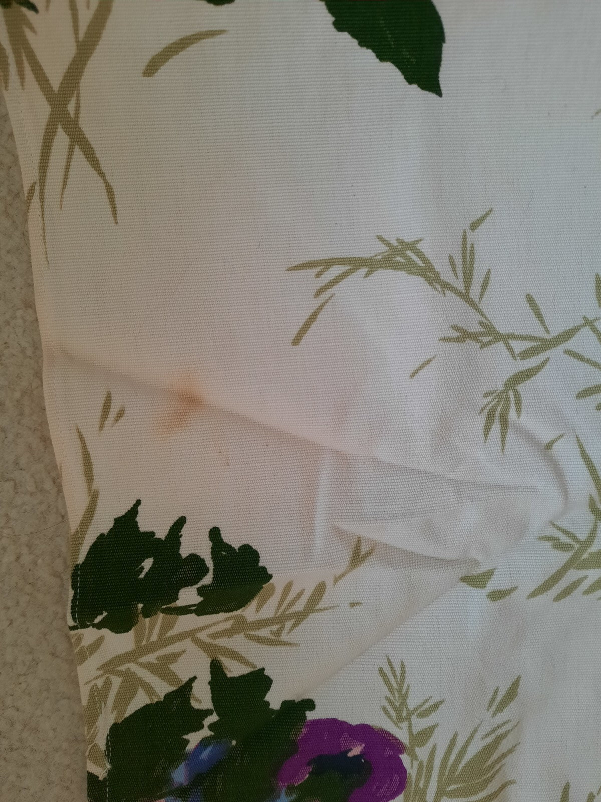 2.38 Metres Vintage French Romanex De Boussac Fabric Floral Flowers Curtain Old