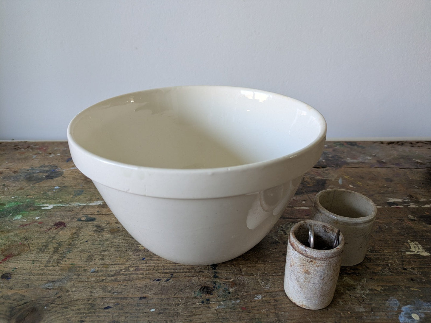 Antique Ironstone Pudding Bowl Kitchenalia Farmhouse Kitchen Pudding VTG Mixing
